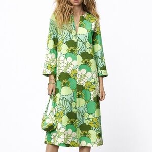 Zara retro print dress